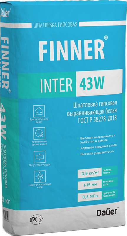 Шпатлевка гипсовая Finner Inter 43W